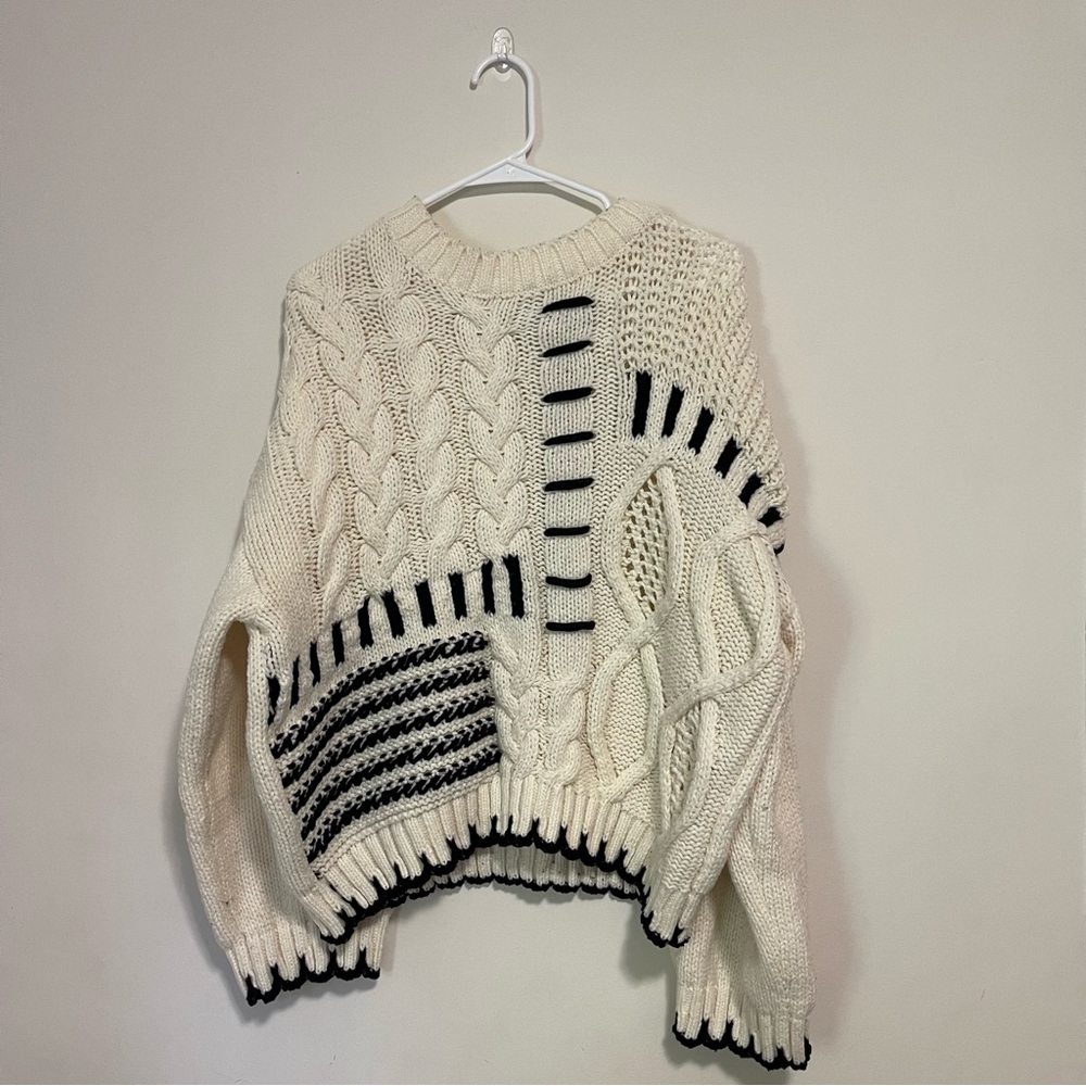 Grey Bandit Cream and Black Jade Sweater